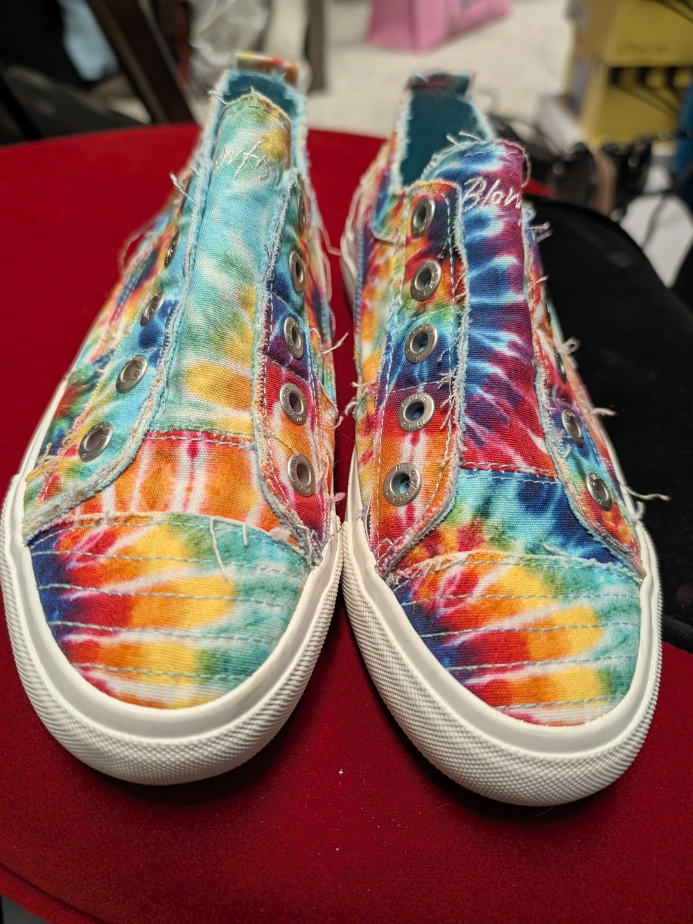Bamboo Tie-Dye Slip-On Canvas Sneakers - Multicolor. 8.5